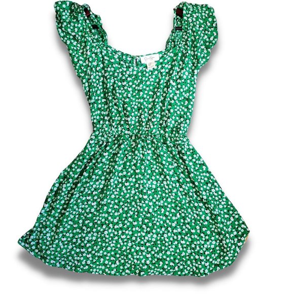 Jessica Simpson Women's Extra Small Green Floral Sleeveless Midi-Dress with Slip - Picture 1 of 10